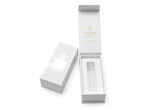 Slim White Vial Box with Gold Logo by Xinhua Pack Legend