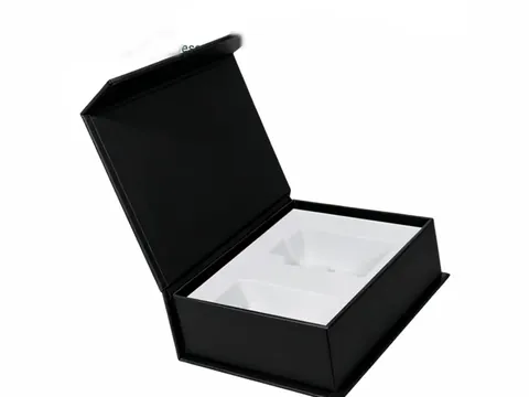 Black Flip-Top Box with White Foam Insert by Xinhua Pack Legend