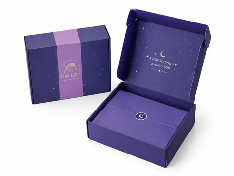 Purple Star Print Mailer Box with Sleeve by Xinhua Pack Legend