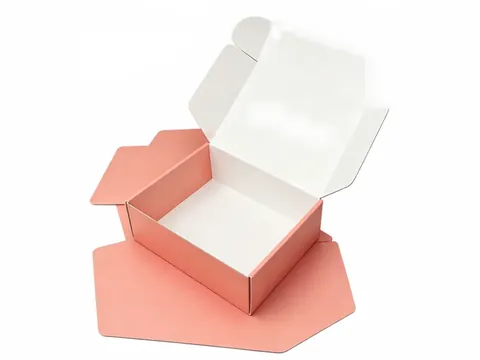 Coral Pink Mailer Box with White Interior by Xinhua Pack Legend