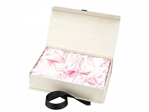 Ivory Flip-Top Box with Pink Satin by Xinhua Pack Legend