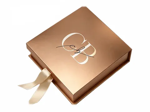 Copper Square Box with Ribbon Tie by Xinhua Pack Legend