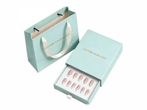 Mint Press-On Nail Drawer Box by Xinhua Pack Legend
