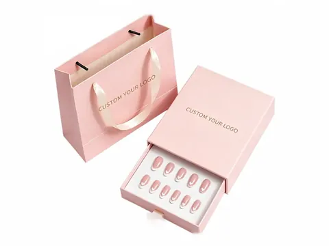 Pink Nail Drawer Box with Paper Bag by Xinhua Pack Legend