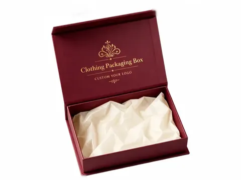 Burgundy Flip-Top Box with Satin Lining by Xinhua Pack Legend