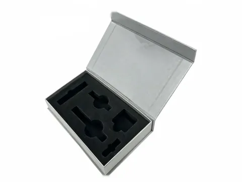 Silver Flip-Top Box with Keyhole Foam by Xinhua Pack Legend