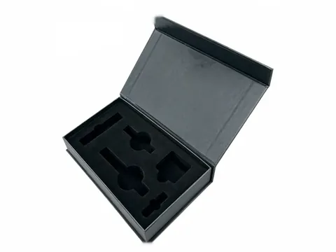 Dark Grey Flip-Top Box with Keyhole Foam by Xinhua Pack Legend