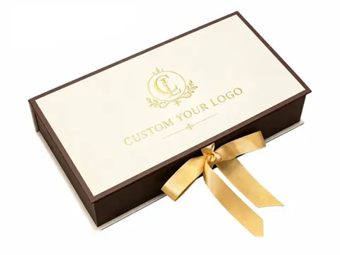 Cream Book-Style Box with Brown Edges by Xinhua Pack Legend