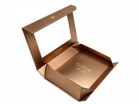 Bronze Foldable Box with Window Lid by Xinhua Pack Legend