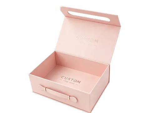 Pink Suitcase Box with Strap Handle by Xinhua Pack Legend