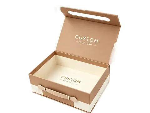 Tan and Cream Suitcase Box by Xinhua Pack Legend