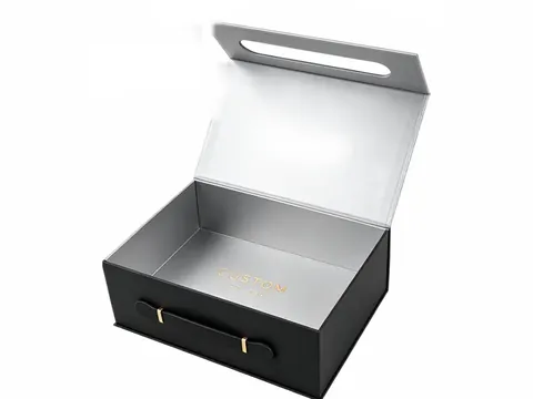 Black Suitcase Box with Silver Interior by Xinhua Pack Legend