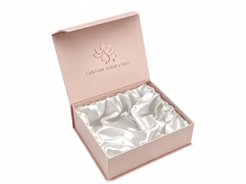 Light Pink Square Box with White Satin by Xinhua Pack Legend