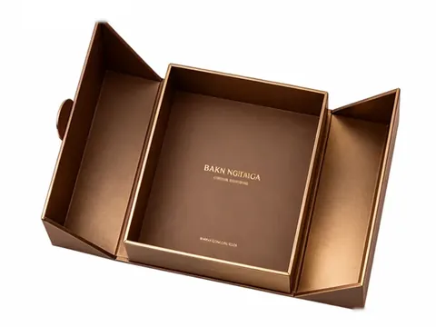 Brown Double-Door Box with Bronze Lining by Xinhua Pack Legend