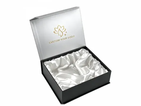 Black and Silver Square Satin Box by Xinhua Pack Legend