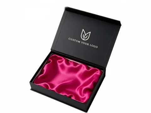 Black Flip-Top Box with Magenta Satin by Xinhua Pack Legend
