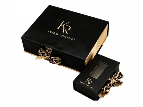 Black Book-Style Box with Leopard Bow by Xinhua Pack Legend