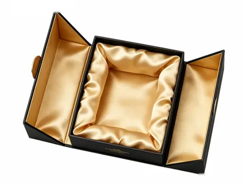Black Double-Door Box with Gold Satin by Xinhua Pack Legend