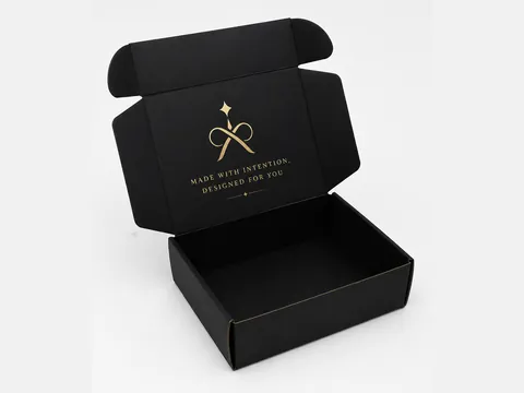 Black Mailer Box with Gold Logo by Xinhua Pack Legend