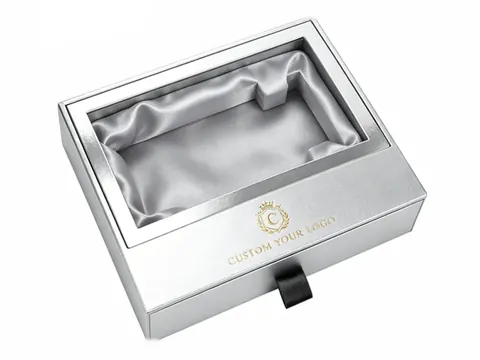 Silver Window Drawer Box with Satin by Xinhua Pack Legend