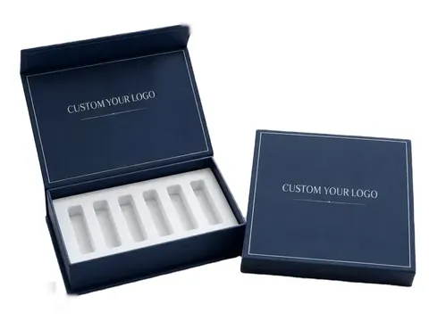Navy Six-Vial Box with White Insert by Xinhua Pack Legend