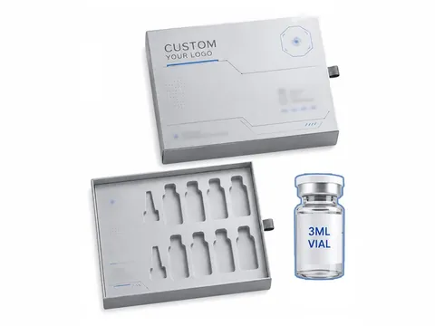 Grey Vial Drawer Box with Tech Print by Xinhua Pack Legend