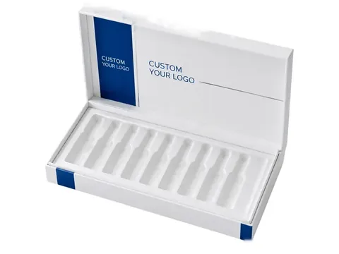 White Ampoule Box with Navy Accents by Xinhua Pack Legend