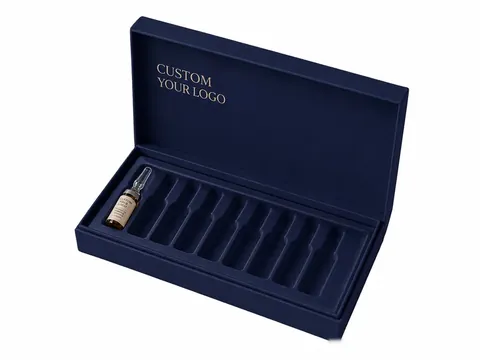 Navy Ampoule Box with Nine Slots by Xinhua Pack Legend
