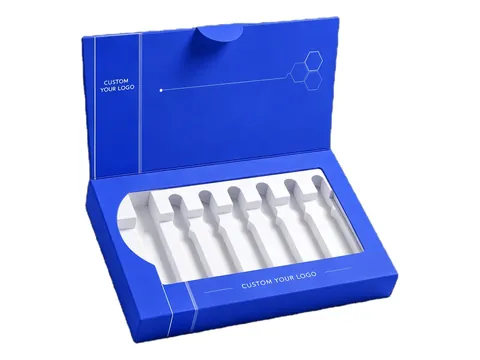 Royal Blue Ampoule Box with White Insert by Xinhua Pack Legend