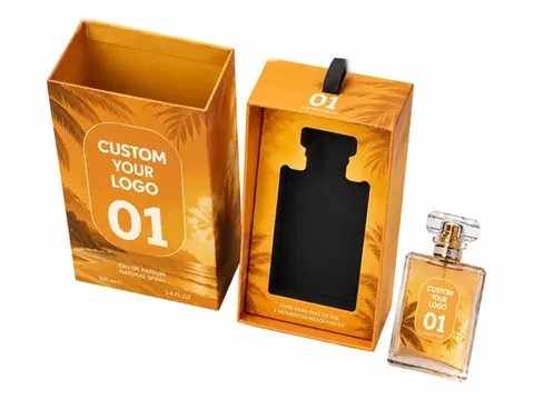 Gold Palm Print Carton with Ribbon Insert by Xinhua Pack Legend