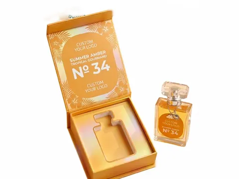 Gold Tropical Print Perfume Flip-Top Box by Xinhua Pack Legend