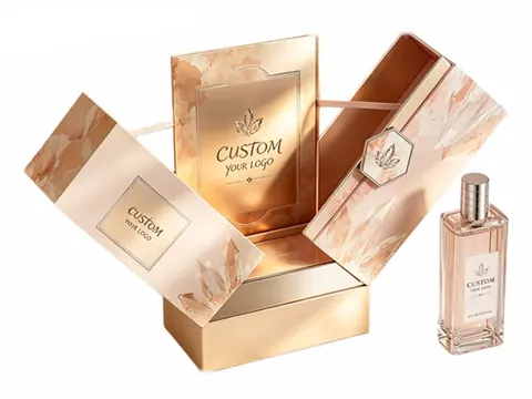 Champagne Leaf Print Double-Door Perfume Box by Xinhua Pack Legend