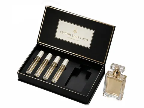 Black Gold-Trim Perfume Vial Set Box by Xinhua Pack Legend