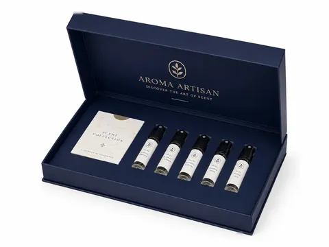 Navy Five-Bottle Perfume Box with Card Slot by Xinhua Pack Legend