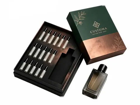Green and Copper Perfume Sampler Box by Xinhua Pack Legend