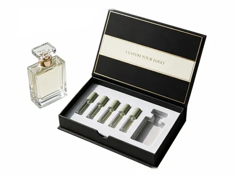 Black Flip-Top Vial Box with Cream Band by Xinhua Pack Legend