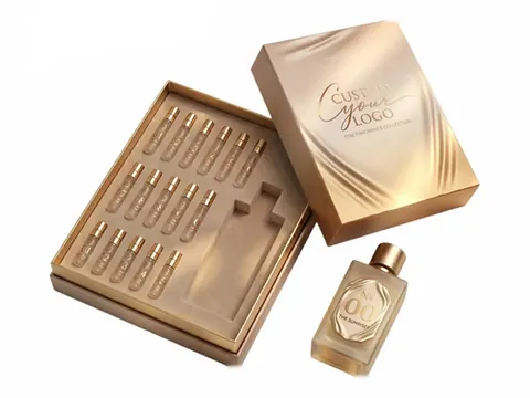 Gold Lid and Base 16-Vial Box by Xinhua Pack Legend