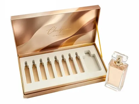Champagne Gold Eight-Slot Vial Flip-Top Box by Xinhua Pack Legend