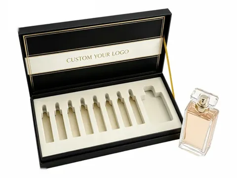 Black Flip-Top Vial Box with Cream Insert by Xinhua Pack Legend