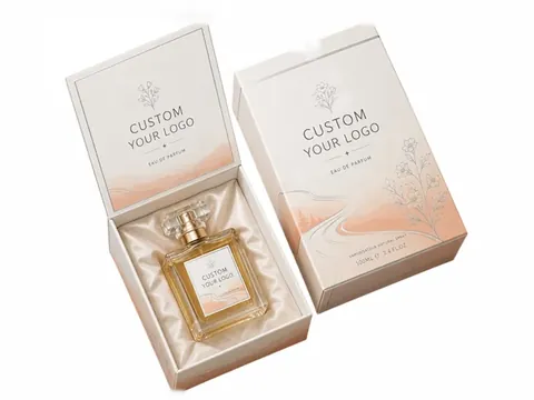 Cream and Peach Satin-Lined Perfume Box by Xinhua Pack Legend