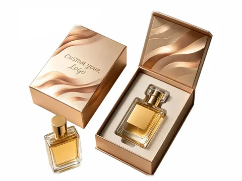 Champagne Gold Wave Print Perfume Box by Xinhua Pack Legend