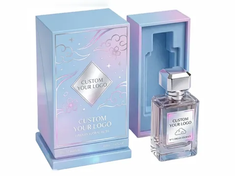Pastel Blue Tall Box with Diamond Label by Xinhua Pack Legend