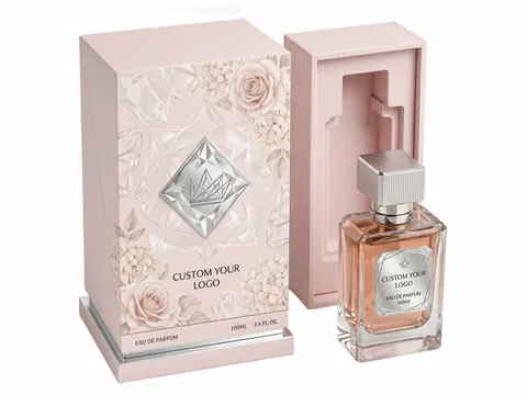 Blush Pink Rose Print Tall Perfume Box by Xinhua Pack Legend