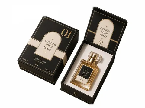 Black Perfume Flip-Top Box with Arch Label by Xinhua Pack Legend