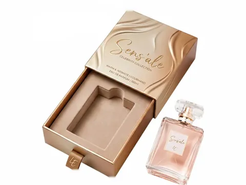 Champagne Gold Wave Drawer Perfume Box by Xinhua Pack Legend