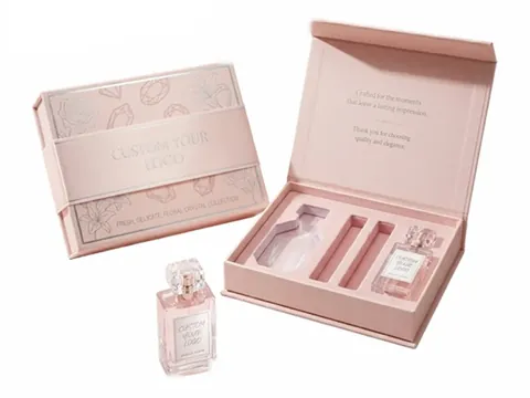 Blush Pink Floral Flip-Top Perfume Set Box by Xinhua Pack Legend