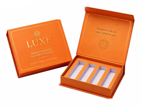 Orange Flip-Top Box with Four Slots by Xinhua Pack Legend