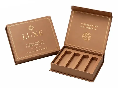 Brown Flip-Top Box with Four Slots by Xinhua Pack Legend