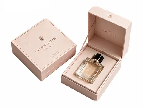 Blush Pink Square Hinged Perfume Box by Xinhua Pack Legend