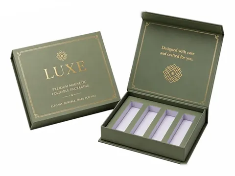 Olive Green Flip-Top Box with Four Slots by Xinhua Pack Legend